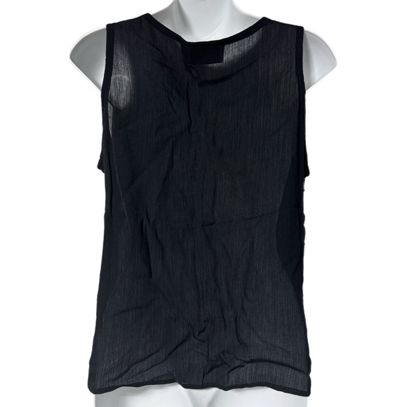 Marsha and Julio For Componix Wood Bead Black Gauzy Tank Top Sleeveless Shirt M - Picture 3 of 7